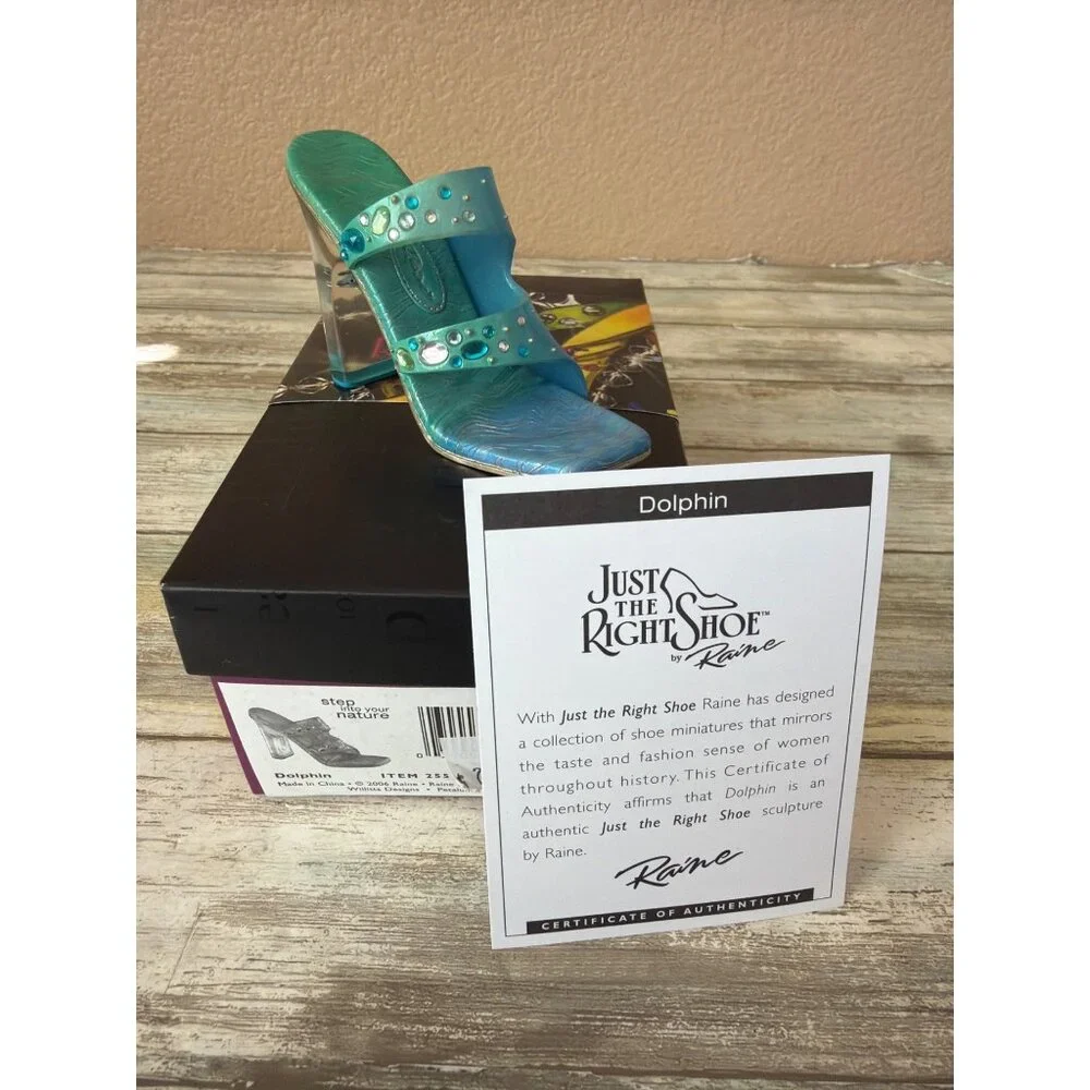 Just The Right Shoe “Dolphin” by Raine Miniature Shoe Figurine New in Box 2006 - Picture 1 of 15